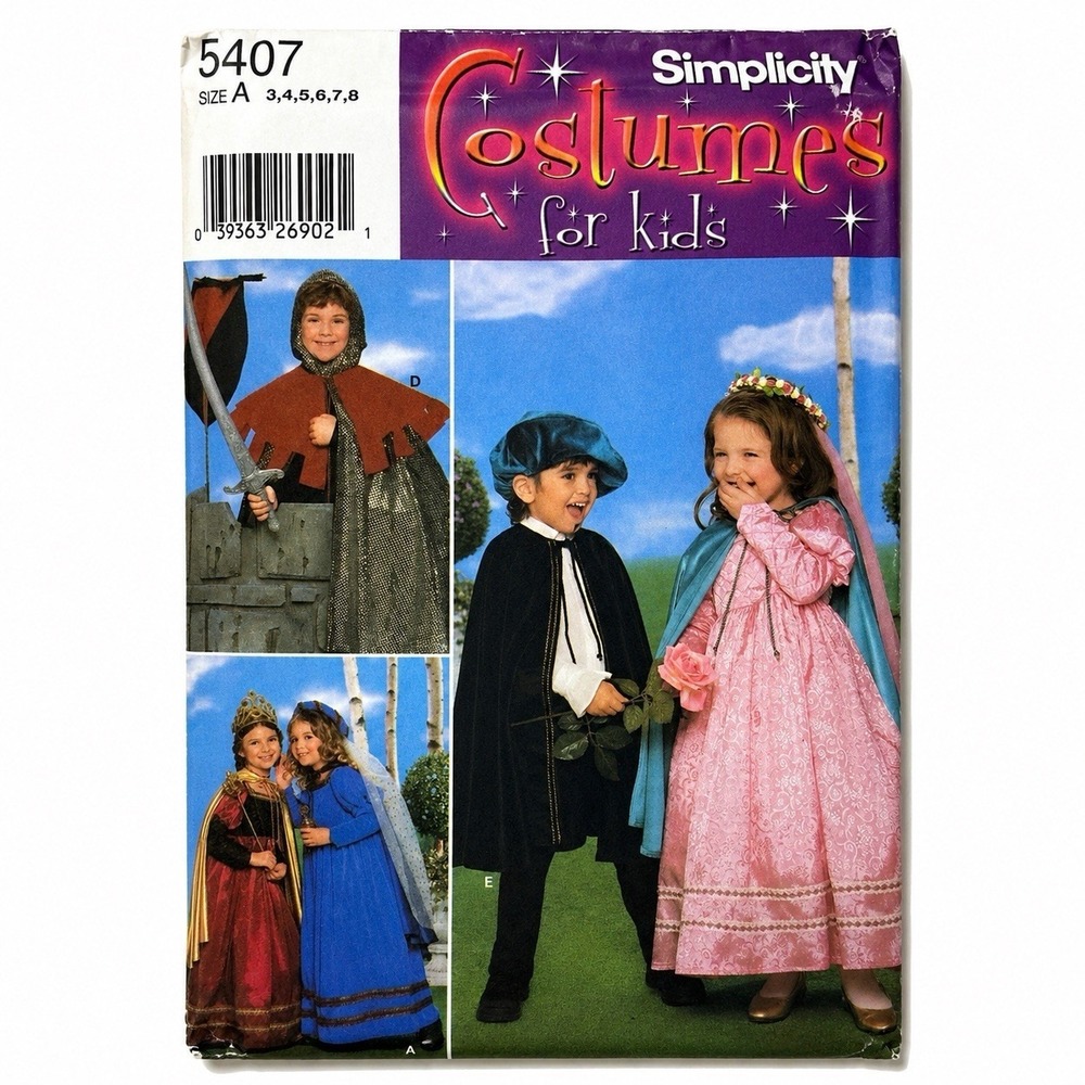 Princess Knight Viking Medieval Fantasy Simplicity 5407 Kids Costume Pattern 3-8